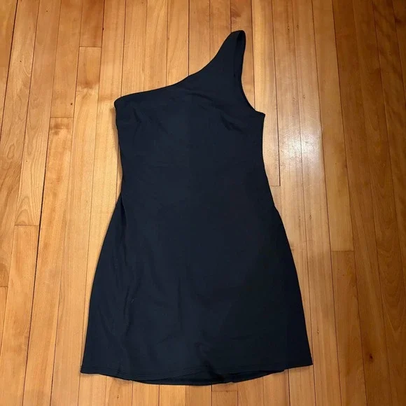 Abercrombie & Fitch Black One Shoulder Traveler Mini Dress Built-in Shorts ST - Picture 1 of 5